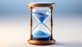 Antique hourglass oozes time, symbolizing success and urgency generated by AI