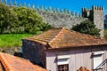 Antique houses next to the Fernandine Walls of Porto located close to the Dom Luis I Bridge in a beautiful sunny day