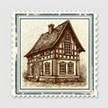 Antique Houses In Postage Stamp Eps: 19th Century German Realism