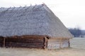 Antique hut with a straw roof Royalty Free Stock Photo