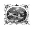 Battleground of Trenton, New Jersey, USA, wood engraving 1847 Royalty Free Stock Photo