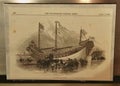 1848 Antique Illustration Chinese Junk Boat Keying Ebenezer Landells Engraving Newsprint Nautical Technology Vessel Ship