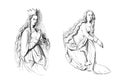 Sculptures of Virgin Mary by Veit Stoss | Antique Art Illustrations