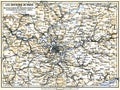 Antique Illustration of Map of Environs of French City Royalty Free Stock Photo