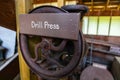 Antique drill press in the museum