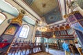 Antique interior in the church of the Bulgarian village Zheravna Royalty Free Stock Photo