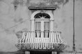 Antique Iron Railing on Croatian Balcony. Outdoor Antique Style Copper Balcony Railing.