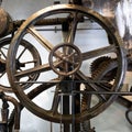 Antique iron wheel gear system