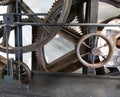 Antique iron wheel gear system