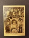 Antique Italy Ravenna Postcard Ancient Photo Basilica di San Vitale Interior Nuovo Italian Religious Architecture Byzantine Style Royalty Free Stock Photo