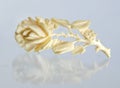 Antique Ivory carved brooch Rose