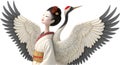 Antique Japanese ceramic yokai cabaret doll exudes mystical charm.