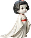 Antique Japanese ceramic yokai cabaret doll exudes mystical charm.