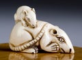 Antique Japanese Netsuke. Royalty Free Stock Photo