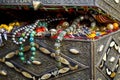 Antique jewelry in ancient treasure chest Royalty Free Stock Photo