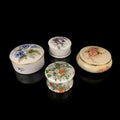 Antique jewelry box. set of boxes. hand painted retro jewelry box