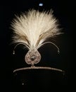 1924 Antique Jewelry Design Head Ornament Cartier Platinum White Pink Rose Gold Diamonds Feathers Luxury Fashion Accessory