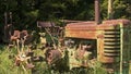 Antique John Deere Tractor Among Weeds