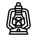 antique kerosene lamp line icon vector illustration