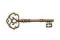 Antique key isolated on white background Royalty Free Stock Photo