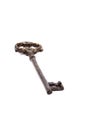 Antique key isolated on white background - photograph Royalty Free Stock Photo