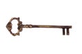 Antique key isolated on white background - photograph Royalty Free Stock Photo
