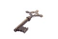 Antique key isolated on white background - photograph Royalty Free Stock Photo