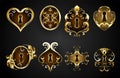 Antique keyholes on black background