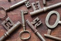 Antique keys background Royalty Free Stock Photo