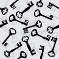 Antique keys background Royalty Free Stock Photo