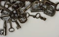 Antique Keys Background. Royalty Free Stock Photo