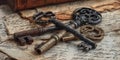 Antique Keys Unveiling Historys Secrets Royalty Free Stock Photo