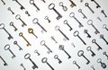 Antique keys on white Royalty Free Stock Photo