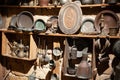 Antique kitchenware in a Middle Eastern home Royalty Free Stock Photo
