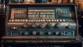 Antique knob controls old fashioned stereo equipment in nightclub broadcasting industry generated by AI