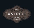 Antique label typography logo vintage frame design vector Royalty Free Stock Photo