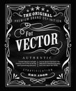 Antique label typography poster vintage frame blackboard design Royalty Free Stock Photo