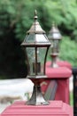 Lamp on the concrete pillar Royalty Free Stock Photo