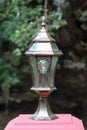 Lamp on the concrete pillar Royalty Free Stock Photo