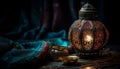 Antique lantern illuminates traditional Arabic home decoration generated by AI Royalty Free Stock Photo