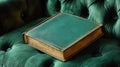 Antique Leather Book On Green Velvet Couch Royalty Free Stock Photo