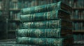 The Antique Leather Books.AI generated image Royalty Free Stock Photo