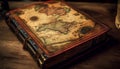 Antique leather bound bible, a journey through history generated by AI