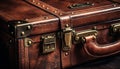 Antique leather suitcase with old fashioned latch, perfect for business travel generated by AI Royalty Free Stock Photo