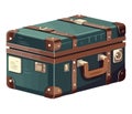 Antique leather suitcase for travel