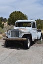 Antique Light Blue Truck Broken Down in Arizona Royalty Free Stock Photo