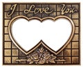 Love gold frame Royalty Free Stock Photo