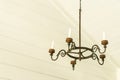 Antique luxurious metal sconce white candle chandelier ceiling lamp light bulb interior for home and living architecture vintage