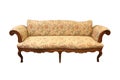 Antique luxury sofa, with fancy carved wooden frame and decoration.