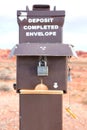 Antique mail box for deposit envelope Royalty Free Stock Photo